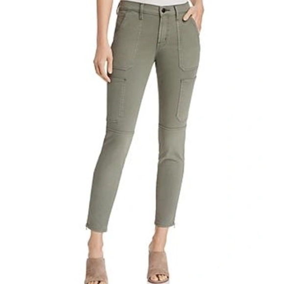 J Brand NWT Cropped Stretch Cotton-blend Twill Skinny Pants in caster green - Picture 1 of 9